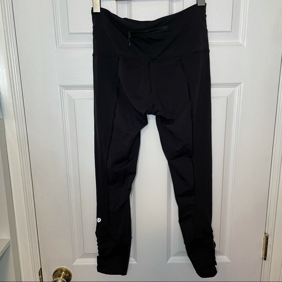 LULULEMON Runday Crop Black / Beautiful Baroque Black Leggings 4 - Picture 5 of 8
